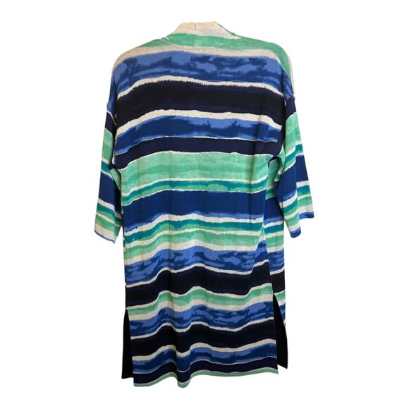 Chico's Sweater Women's‎ Size Small Cardigan Stripes Knit Blue Green Chicos 0 - Picture 2 of 3